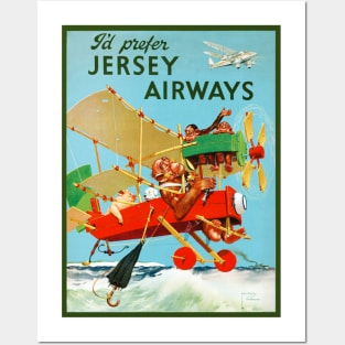 I'd Prefer Jersey Airways Vintage Poster 1937 Posters and Art